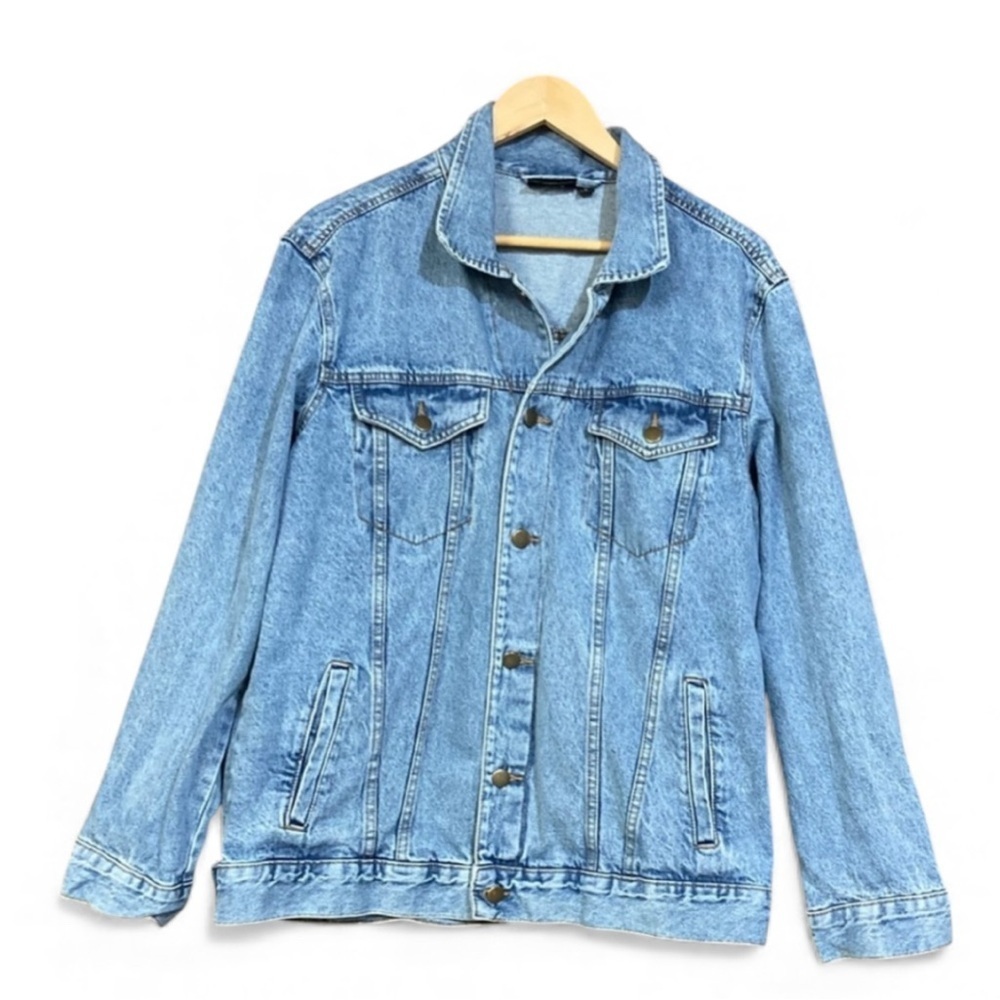 AC-DC Denim Jacket 100% Cotton NWOT - Excellent Gift Rock Fan Apparel 40” Chest - Picture 15 of 16